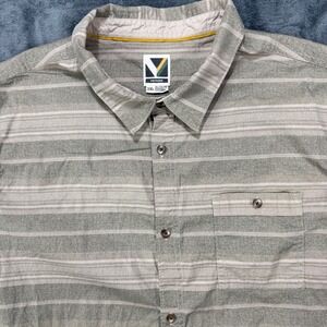 Voyager Striped Button Down Shirt Mens 2XL Olive SP1104400